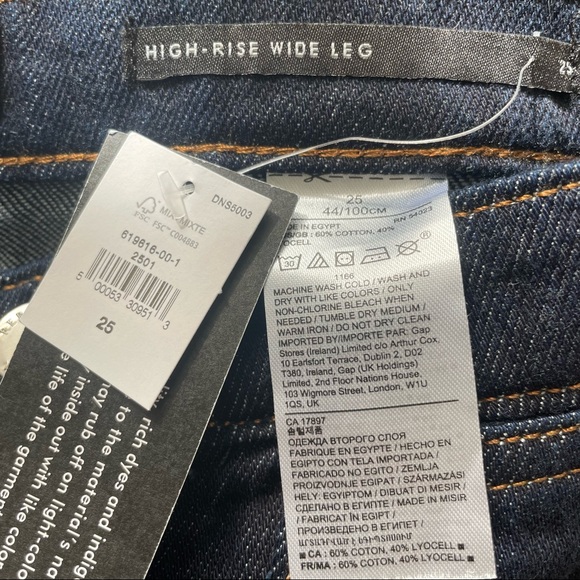 Banana Republic High-Rise Wide-Leg Zipper Pocket Alder Wash Jean 25 Regular - Picture 3 of 10